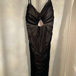 Lulus Black Ruched Dress
